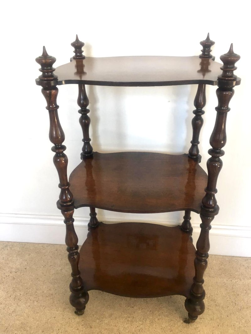 Antique Victorian Freestanding Rosewood Whatnot - Image 5